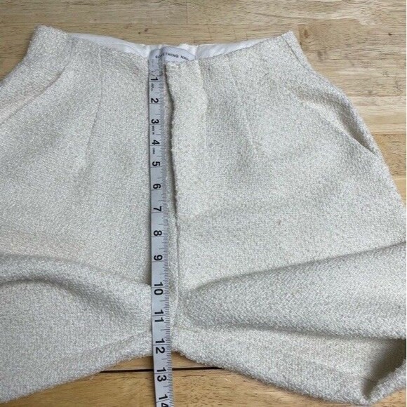 Something Navy Tweed Frayed Wide Leg Pants Ivory Coastal Bridal Chic Casual 2 - Picture 11 of 14